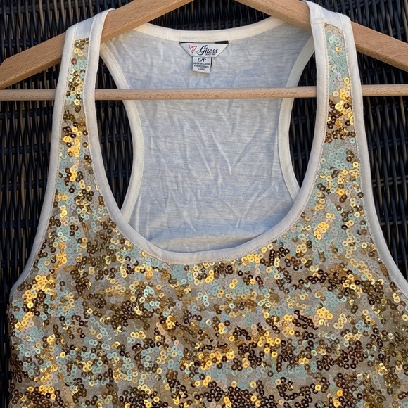 Guess gold sequin top cream, rayon - Picture 3 of 8